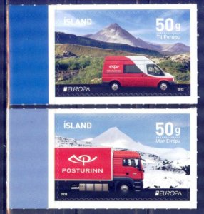 Iceland 2013 Europa CEPT Postal Vehicles Cars Mi. 1394/5 MNH