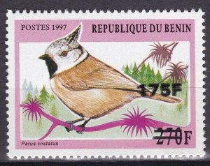 BENIN 2005 1378 175F 250 € PUBLISHED CRISTATUS BIRDS BIRD OVERPRINT OVERLOAD MNH-