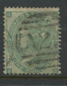 GB Used Abroad 1862 1/ green Plate 1 BC struck by a Malta numeral A25