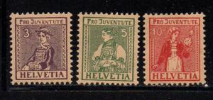 Switzerland Sc B7-9 1917 Pro Juvente stamp set mint 