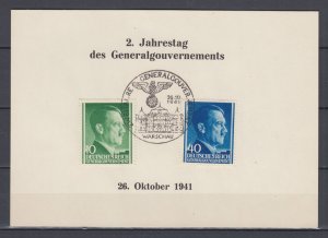 Third Reich Propaganda Postcard 1941 Generalgouvernement Warschau Postmark