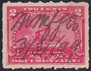 R164 2 cent Documentary Stamp used EGRADED XF 92 XXF