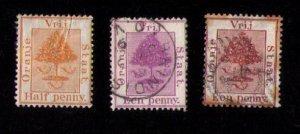 3 Ea Orange Free State Sc 1,3 and 4 Used The Sc 1 is MH WITH A CREASE F-VF