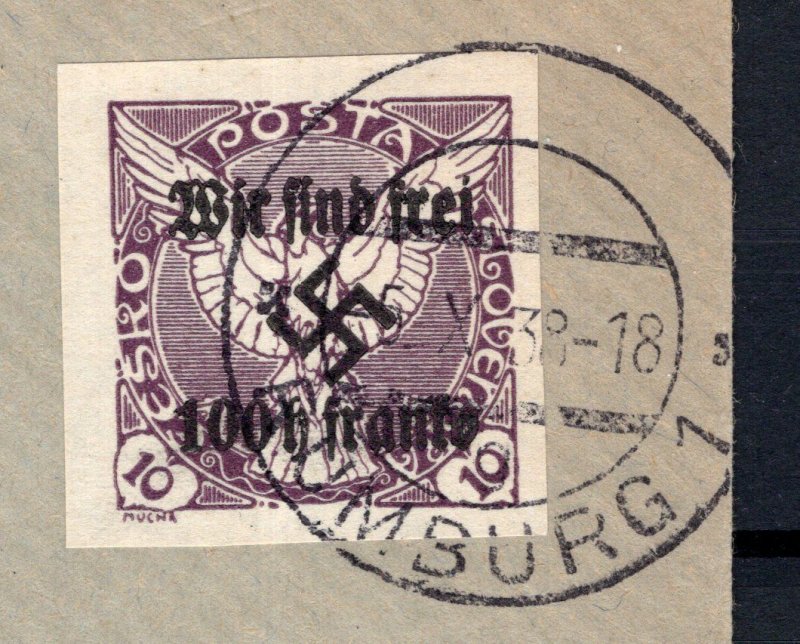 Sudetenland Rumburg: Overprinted Stamp on Cover