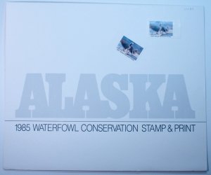 Alaska 1985 Hunting Permit $5 Duck Stamp Signed Artwork Folder Birds Limited USA