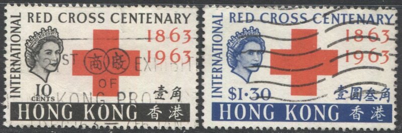 HONG KONG  Sc 219-20, Used, F-VF, 1963  Red Cross set