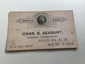 United States New York 1890 Freight forwarder pier 24 E. R postal card Ref 66789