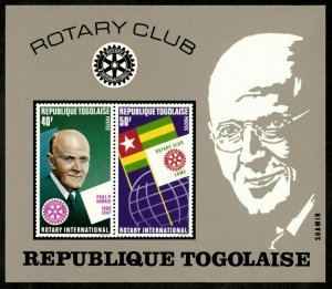 Togo 1972 - Rotary Club International - Imperf Souvenir Sheet - Scott 822a - MNH