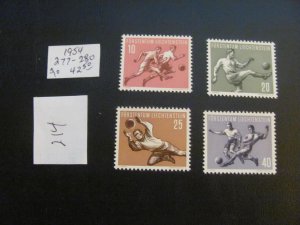 LIECHTENSTEIN 1954 MNH  SC 277-280 SET  XF  $42.50 (214) NEW COLL.