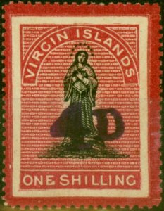 Virgin Islands 1888 4d on 1s Black & Rose-Carmine SG42d Fine MM (4)