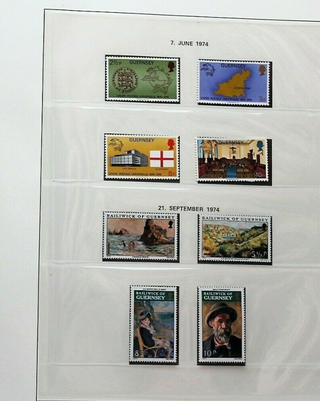 GB Guernsey 1971/83 wonderful collection in Lindner hingeless album with  Stamps