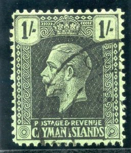 Cayman Island 1925 KGV 1s black/green very fine used. SG 79. Sc 59.