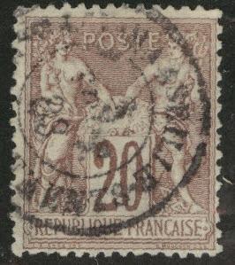 France Scott 70 type 1 CV$18 used 1876