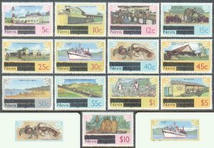 Nevis 100-112,MNH.Michel 25-37. 1980.Radio,TV;Cruise ship;Lobster,Sea crab,