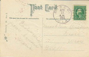 United States Wisconsin Disco 1914 doane 2/2  1892-1940  PC  Small crease at ...