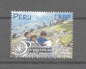 PERU 1998 DECLARATION OF HUMAN RIGHTS 50TH ANNIVERSARY EMBLEM CHILDREN