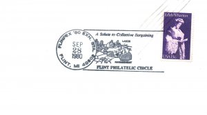 US SPECIAL PICTORIAL POSTMARK A SALUTE TO COLLECTIVE BARGAINING FLINPEX '80 (7)