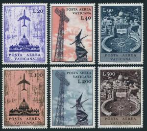 Vatican C47-C52 blocks/4,MNH.Michel 517-522. Ariel view of Vatican City,1967.