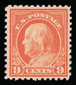 GENUINE SCOTT #509 VF MINT OG NH 1917 SALMON RED PERF-11 UNWMK FLAT PLATE #7364