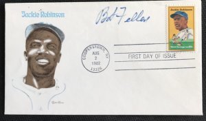 US #2016 Tudor House FDC Jackie Robinson Bob Feller Signed U/A L37