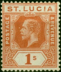 St Lucia 1920 1s Orange-Brown SG86 Fine MM