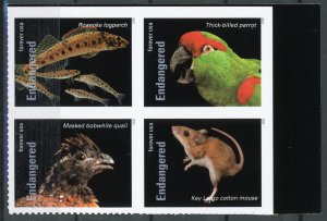 US 5799x-y, g-h MNH : Attached Set of Four : Endangered Animals