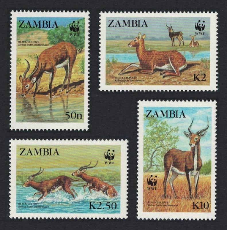 Zambia WWF Black Lechwe 4v SG#537-540 MI#438-441 SC#427-430