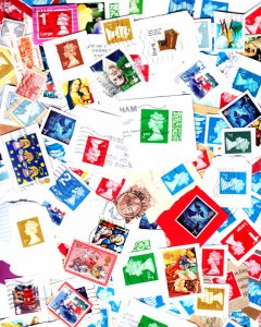 10 pounds lbs UK stamp lot on paper from large collection mix kiloware FREE SHIP