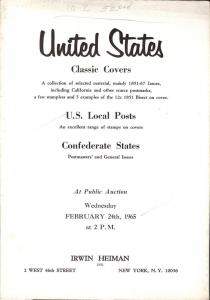 Heiman: Sale # 217  -  United States Classic Covers, U.S....