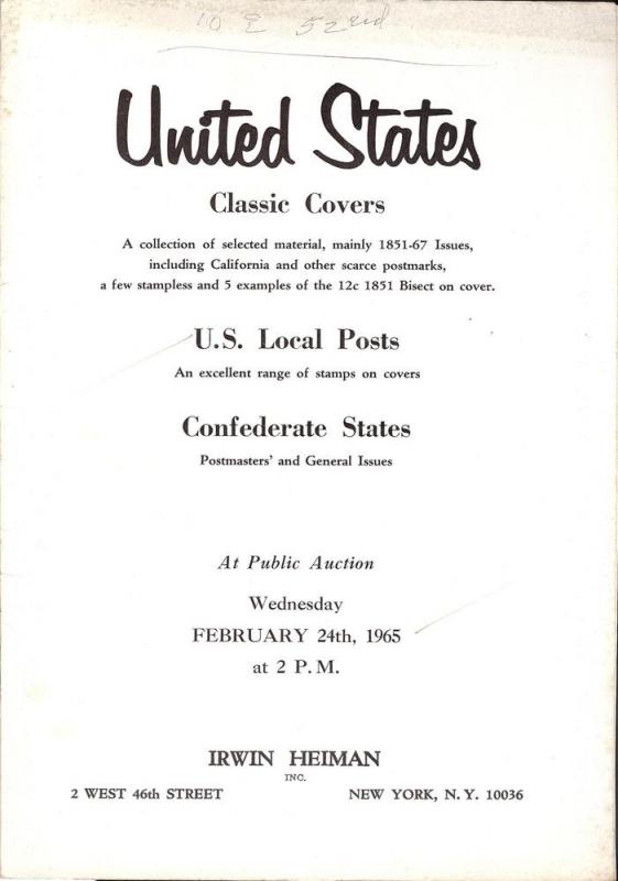 Heiman: Sale # 217  -  United States Classic Covers, U.S....