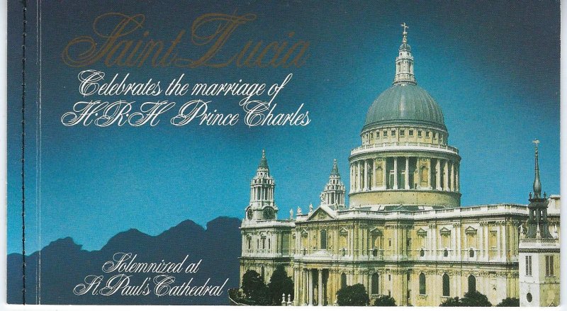 ST LUCIA SCOTT # 549 1981 ROYAL WEDDING ISSUE- BOOKLET