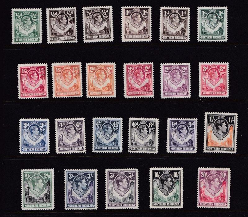 NORTHERN RHODESIA 1938 - 52  VERY GOOD SET VLMH CAT £260  