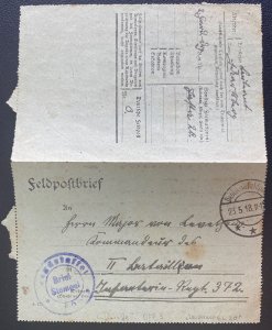 1918 Fighter squadron Post office Germany Letter Sheet Cover