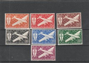 New Caledonia  Scott#  C7-C13  MH  (1942 Cross of Lorraine & 4-Motor Plane)