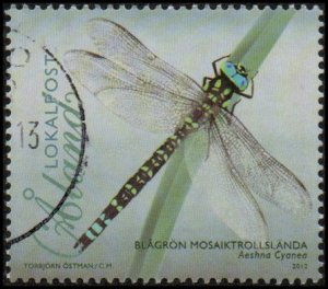 Aland 332 - Used - (75c) Blue Hawker Dragonfly (2012) (cv $1.10)