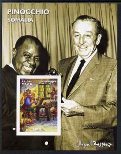 Somalia 2001 Pinocchio & Walt Disney #8 imperf s/shee...
