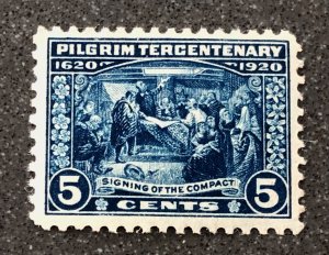 US scott# 550 1920 5c Pilgrim Terc. Signing of the compact well centered MNH