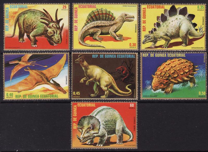 Equatorial Guinea - Michel #352-58 F-VF Mint NH ** Dinosaurs