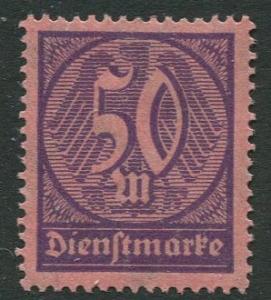 GERMANY. - Scott O20 - Officials -1922 - MLH  - Single 50m Stamp