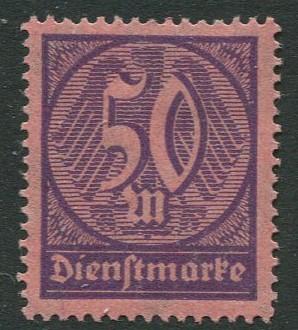 GERMANY. - Scott O20 - Officials -1922 - MLH  - Single 50m Stamp