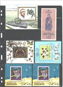 TOPICS RELIGION,DOGS, BUTTERFLY, MILITARY. 5MS's + 1 STAMP