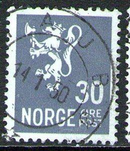 NORWAY    1922 30ore GREY BLUE USED	291 