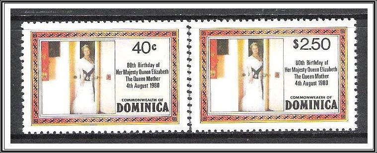 Dominica #676-677 (v) Queen Mother 80th Birthday MNH