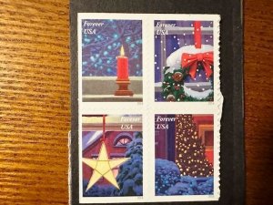 US # 5148a Holiday Windows block of 4 forever 2016 Mint NH