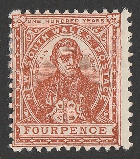 NEW SOUTH WALES 1902 Captain Cook 4d orange-brown, wmk crown NSW (SG w65).