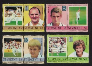 St. Vincent Cricketers 8v 1985 MNH SC#995-998 SG#842-849