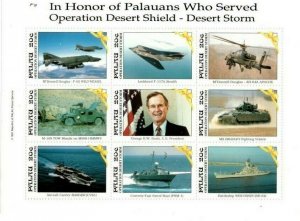 Palau - 1991 - Desert Storm - George Bush - Sheet of Nine stamps - MNH