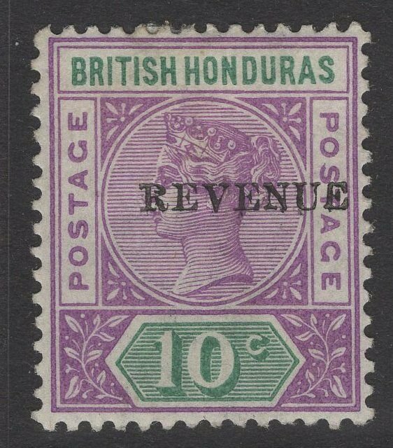 BRITISH HONDURAS SG67 1899 10c MAUVE & GREEN MTD MINT