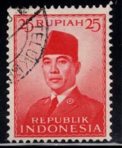 Republic of Indonesia Scott 398 Used President Sukarno stamp