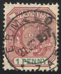 TRANSVAAL South Africa 1895 Sc 154  1d  Used VF, SOTN ERMELO cancel